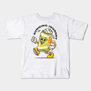 Running beer can cartoon mascot Kids T-Shirt